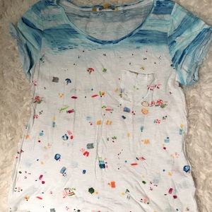 Anthropologie Little Yellow Button beach t small